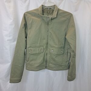 Hollister Olive Utility Jacket Sz Small EUC Cargo Field